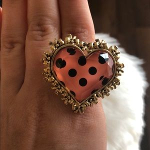 Betsey Johnson pink heart ring